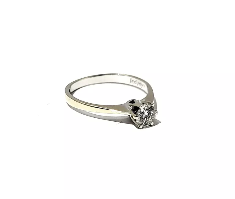 PIĘKNY ZŁOTY PIERŚCIONEK 585 1,91 G 0,38CT R.14