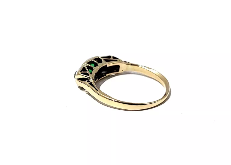 ŚLICZNY ZŁOTY PIERŚĆIONEK Z DIAMENTAMI 585 2,49 G 0,28 CT R.16