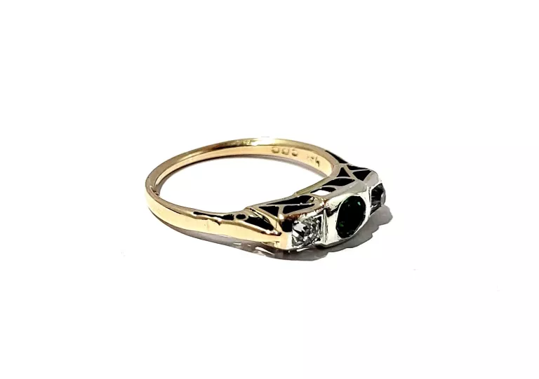 ŚLICZNY ZŁOTY PIERŚĆIONEK Z DIAMENTAMI 585 2,49 G 0,28 CT R.16