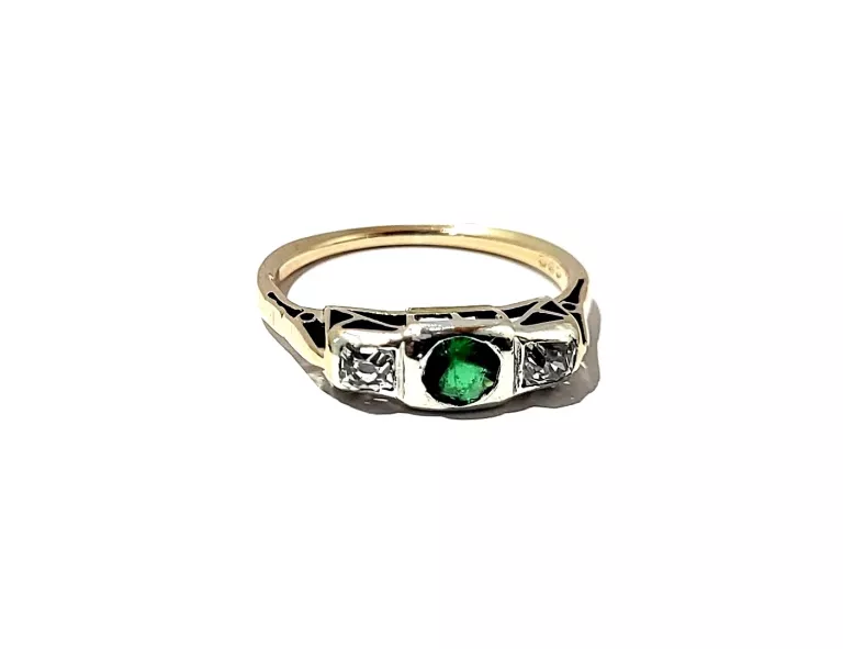 ŚLICZNY ZŁOTY PIERŚĆIONEK Z DIAMENTAMI 585 2,49 G 0,28 CT R.16