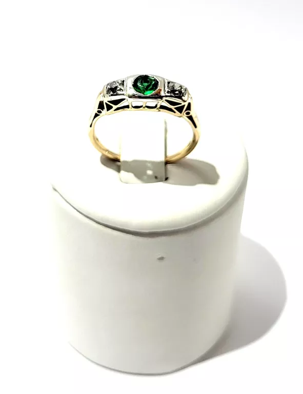 ŚLICZNY ZŁOTY PIERŚĆIONEK Z DIAMENTAMI 585 2,49 G 0,28 CT R.16