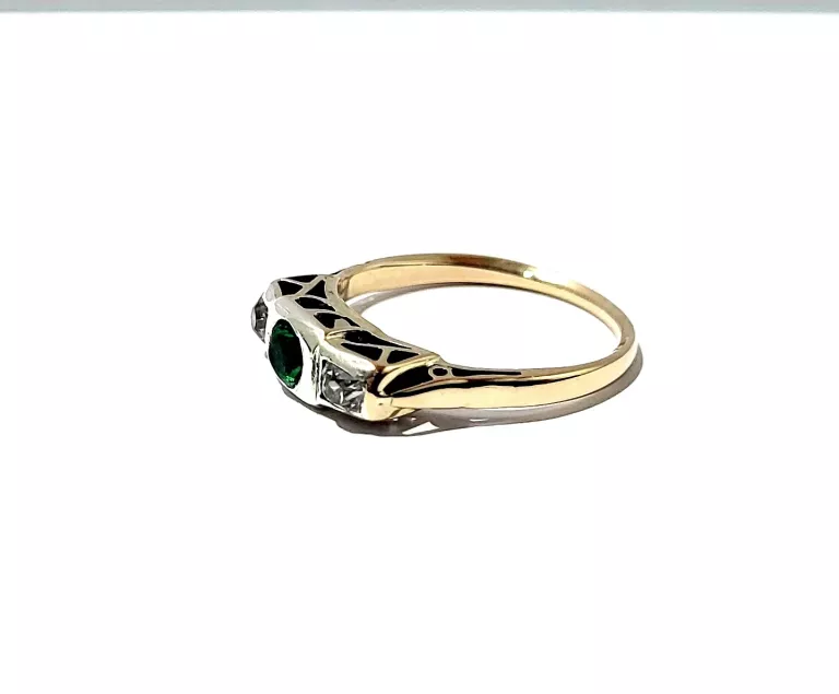 ŚLICZNY ZŁOTY PIERŚĆIONEK Z DIAMENTAMI 585 2,49 G 0,28 CT R.16
