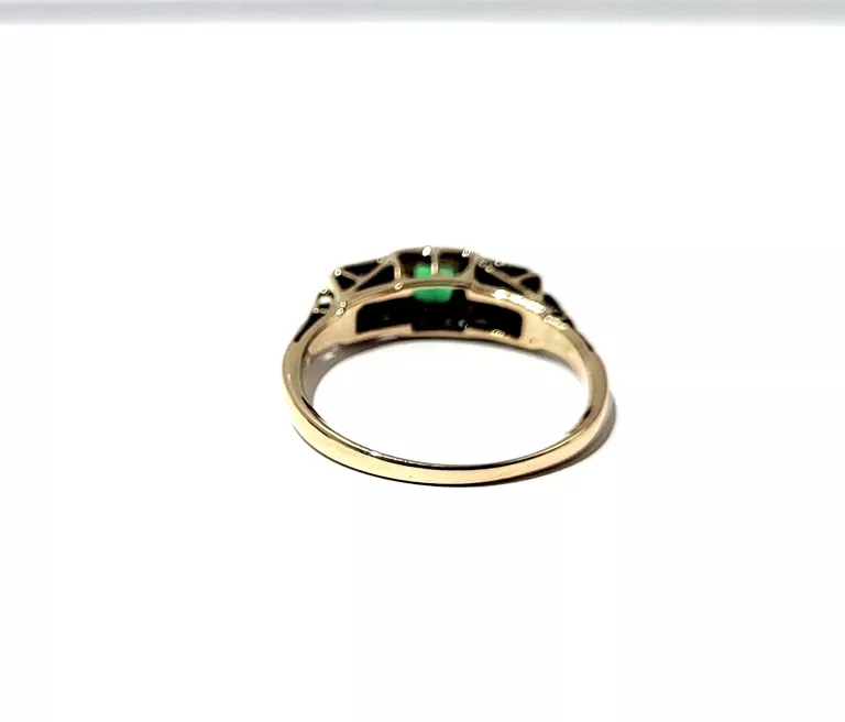 ŚLICZNY ZŁOTY PIERŚĆIONEK Z DIAMENTAMI 585 2,49 G 0,28 CT R.16