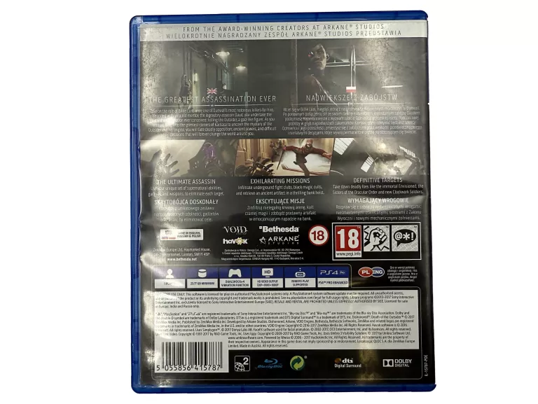 GRA NA PS4 PLAYSTATION 4 DISHONORED DEATH OF THE OUTSIDER