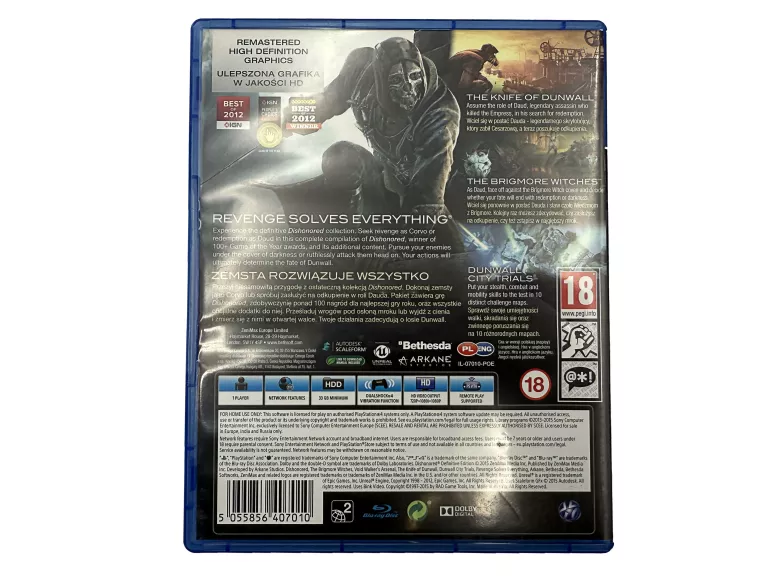 GRA NA PS4 PLAYSTATION 4 DISHONORED DEFINITIVE EDITION PS4