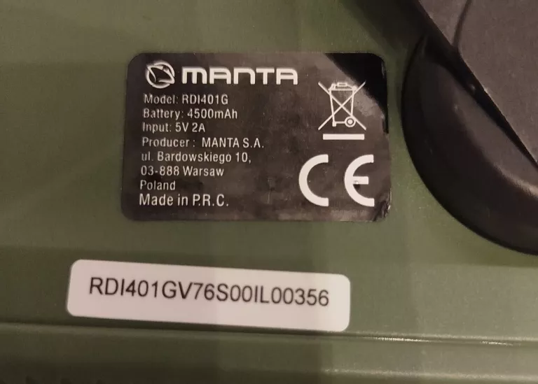 RADIO Z PANELEM SOLARNYM MANTA RDI401G ZIELONY