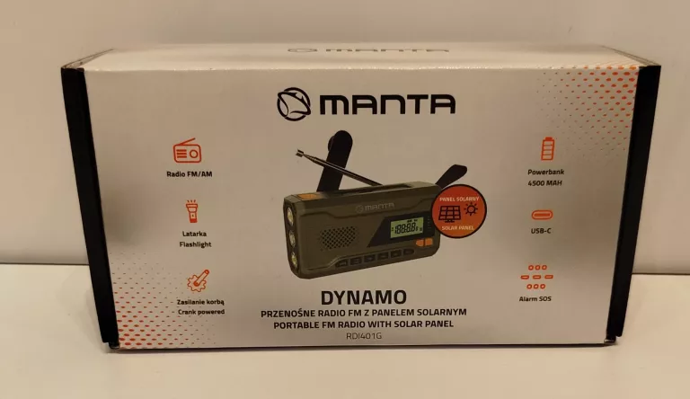 RADIO Z PANELEM SOLARNYM MANTA RDI401G ZIELONY