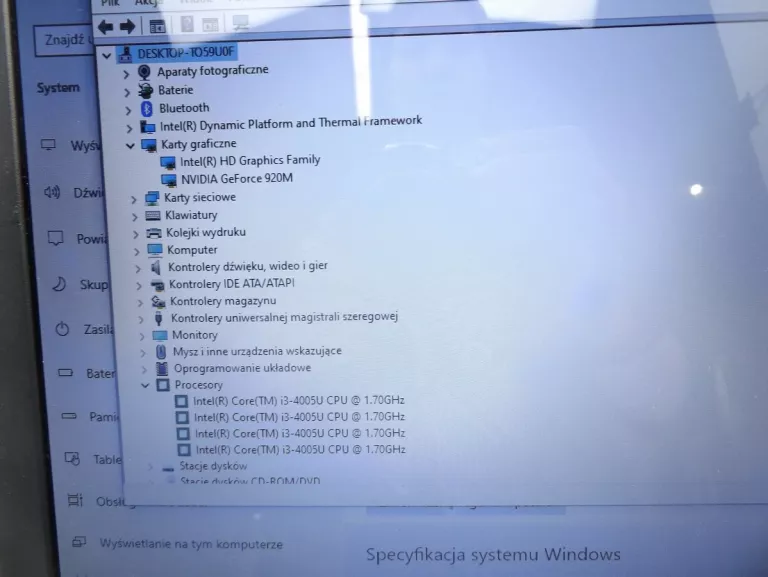 LAPTOP ASUS I3-4005U 1,7GHZ 920M 4/1000GB QCWB335