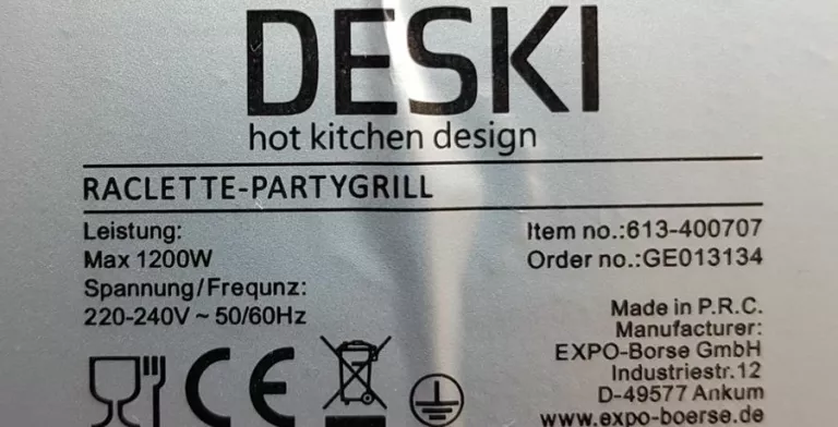 GRILL ELEKTRYCZNY DO SERWOWANIA PRZEKĄSEK DESKI RACLETTE PARTYGRILL 1200W