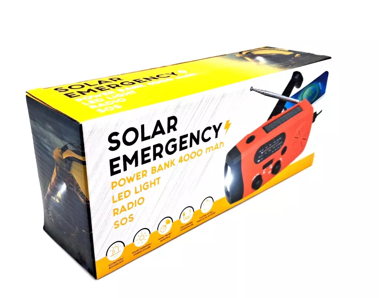 SOLARNE RADIO Z POWER BANKIEM 4000MAH