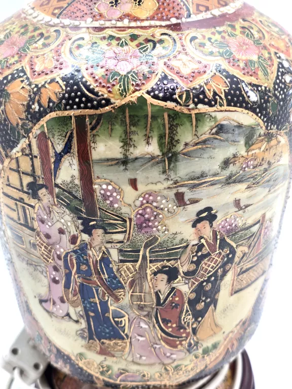 LAMPA PORCELANOWA RĘCZNIE MALOWANA CHIŃSKA