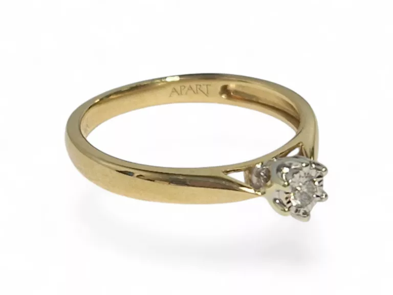 ZŁOTY PIERŚCIONEK PRÓBA 585 BRYLANT 0.05CT R.11 1,60G