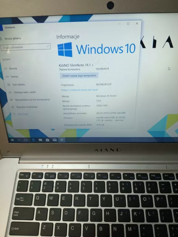LAPTOP KIANO SLIMNOTE 14.1 TYLKO NA ZASILACZU