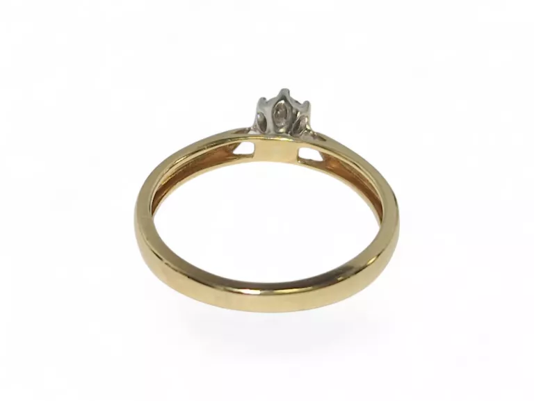 ZŁOTY PIERŚCIONEK PRÓBA 585 BRYLANT 0.05CT R.11 1,60G