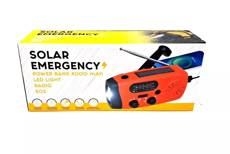 SOLARNE RADIO Z POWER BANKIEM 4000MAH
