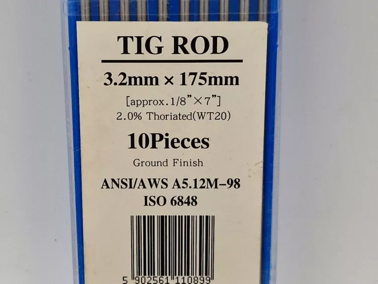 ELEKTRODY WOLFRAMOWE TIG CZERWONE WT20 3,2X175MM | 10 SZT. UNIWERSALNE