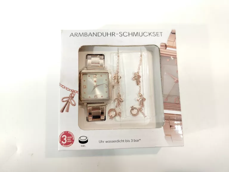 ZEGAREK DAMSKI + BRANSOLETKA RÓŻOWE ZŁOTO AURIOL