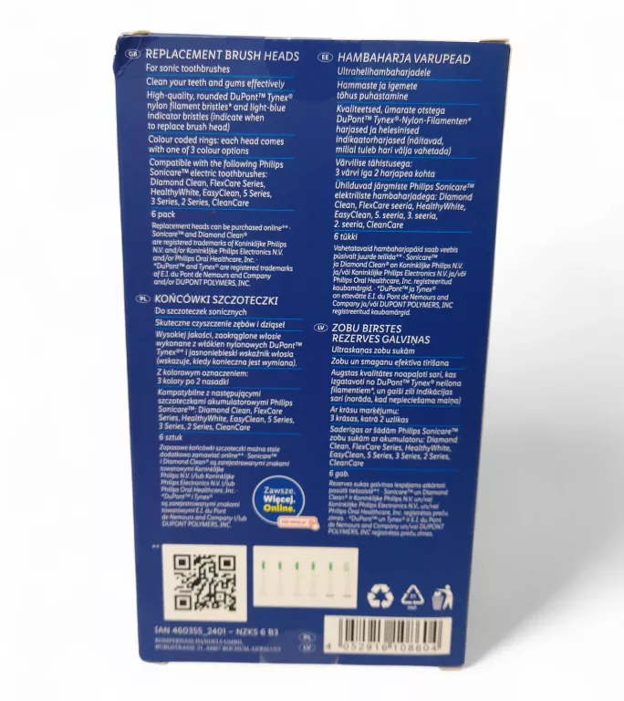 KOŃCÓWKI DO SZCZOTECZKI NEVADENT 6 SZTUK