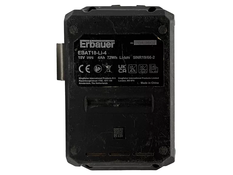 WKRĘTARKA AKU. ERBAUER EDD18-LI-2 40NM + AKU 4.0AH - GW 03.03.2027R