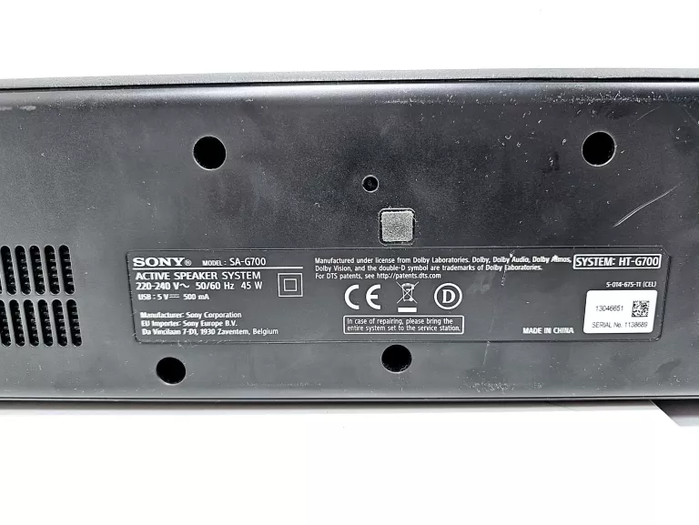 SOUNDBAR SONY HT-G700 DOLBY ATMOS CZARNY
