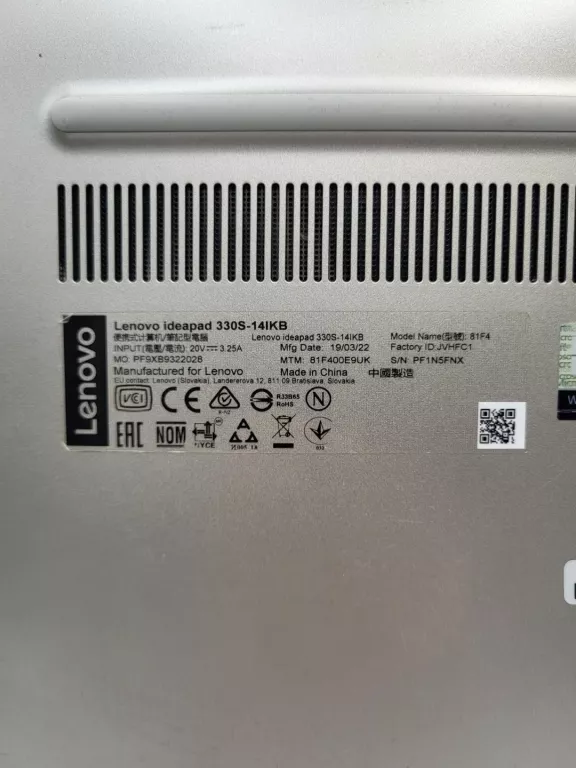 LAPTOP LENOVO IDEAPAD 330S 14" I5-8250U 8/128GB