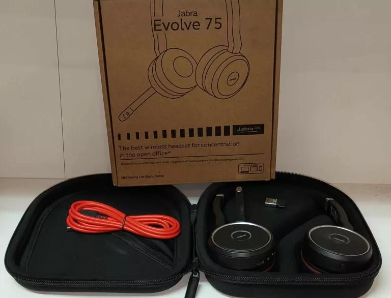 SŁUCHAWKI Z MIKROFONEM JABRA EVOLVE 75 FUTERAŁ KOMPLET IGŁA