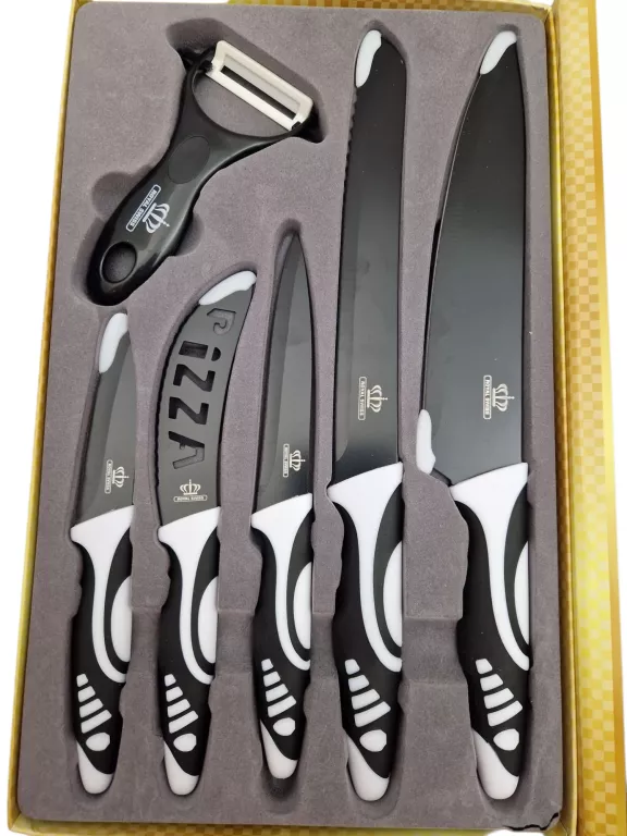 ZESTAW NOŻY KUCHENNYCH + OBIERACZKA DO WARZYW 6 EL. ROYAL SWISS RS-V5-BLK