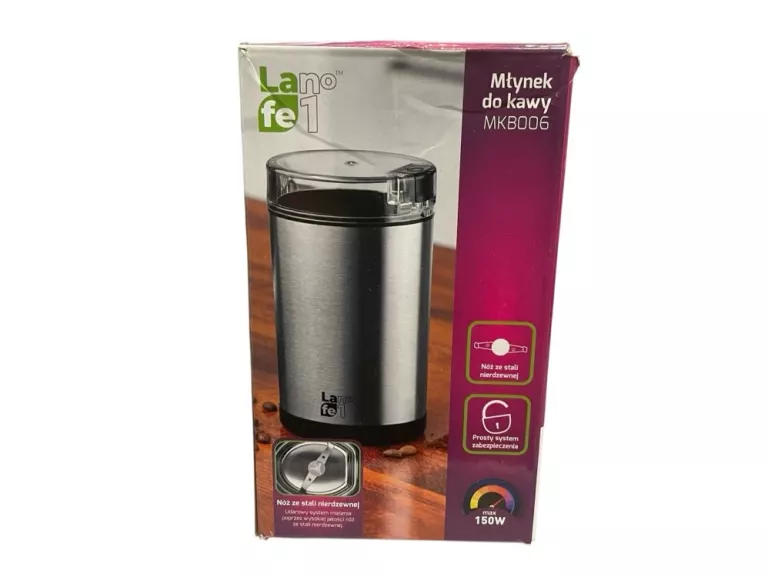 ELEKTRYCZNY MŁYNEK DO KAWY 150W INOX LAFE MKB-006