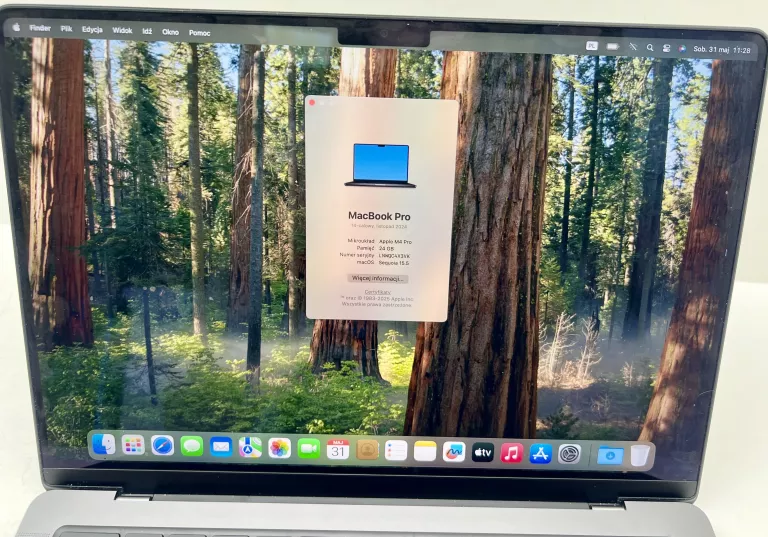 LAPTOP MACBOOK PRO A3401 M4 PRO SSD 512GB 24GB RAM KOMPLET STAN BDB