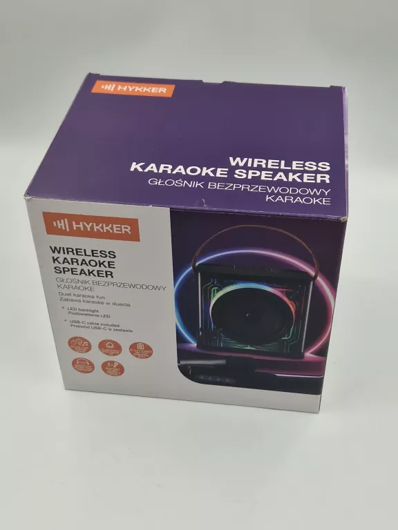 GŁOŚNIK BEZPRZEWODOWY KARAOKE HYKKER LED