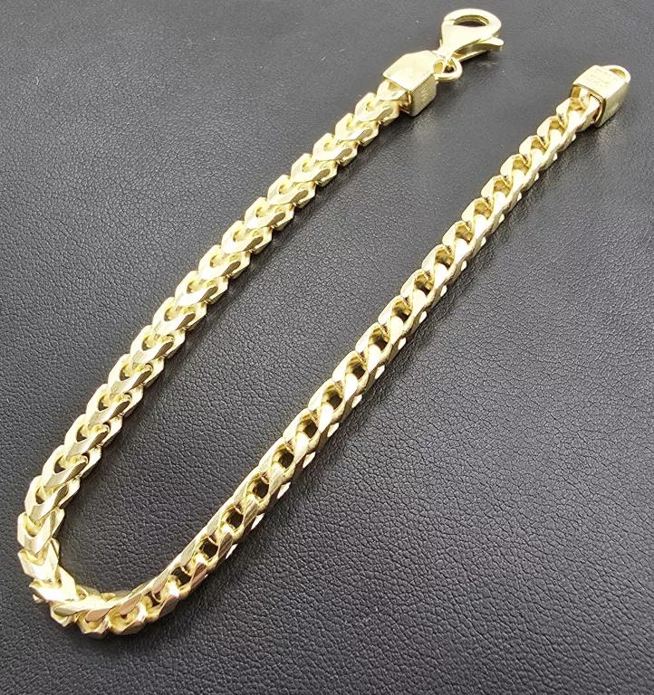 SREBRNA BRANSOLETKA 925 KŁOS POZŁACANA 21,1G 22CM