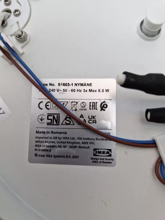 LAMPKA SUFITOWA NYMANE 3 + ŻARÓWKI