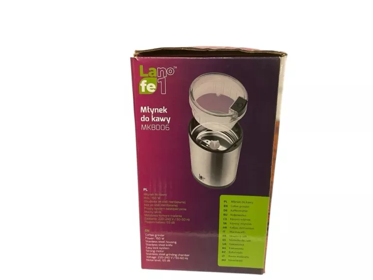 ELEKTRYCZNY MŁYNEK DO KAWY 150W INOX LAFE MKB-006