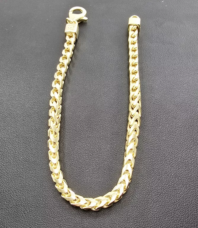 SREBRNA BRANSOLETKA 925 KŁOS POZŁACANA 21,1G 22CM