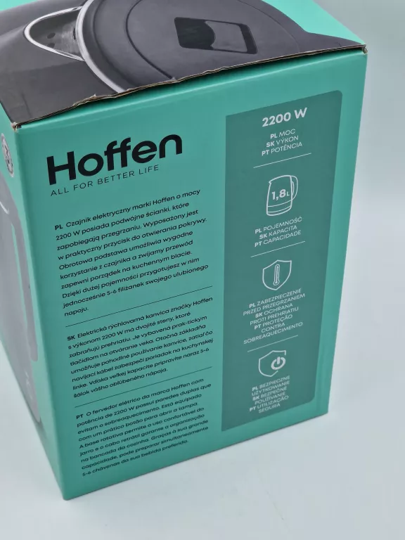 CZAJNIK ELEKTRYCZNY HOFFEN PODWÓJNE ŚCIANKI