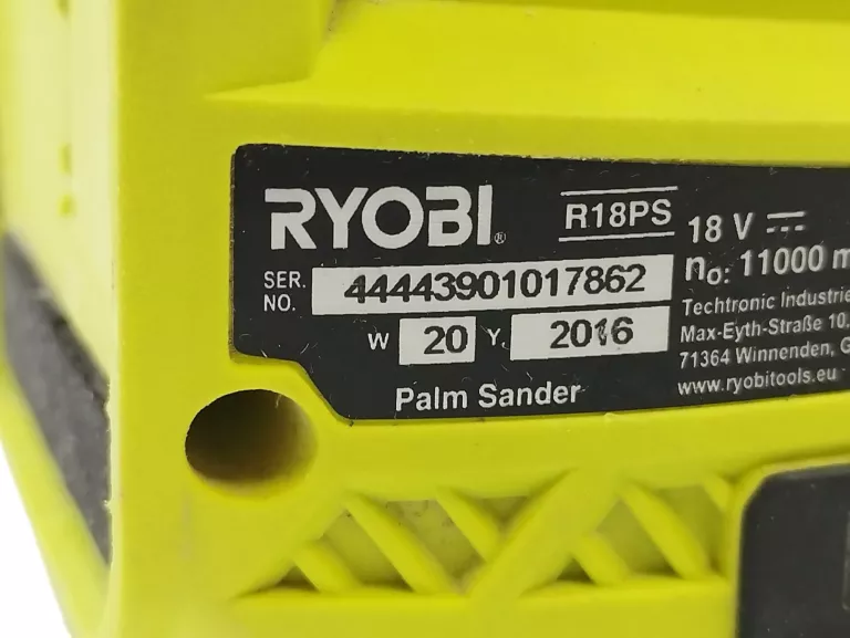 SZLIFIERKA OSCYLACYJNA RYOBI R18PS + ŁADOWARKA RC18115 18V