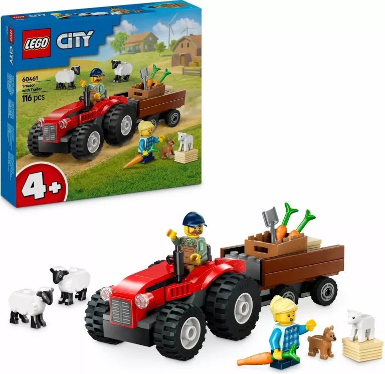 LEGO CITY 60461 CITY 60461 CZERWONY TRAKTOR Z PRZYCZEPĄ I OWCAMI