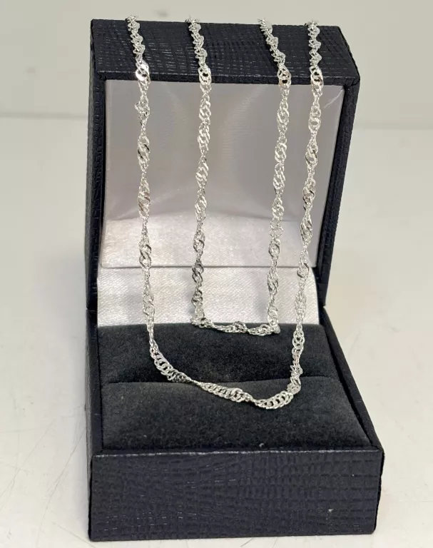 ŚLICZNY SREBRNY ŁAŃCUSZEK 2,57G I PR: 925 I 48CM