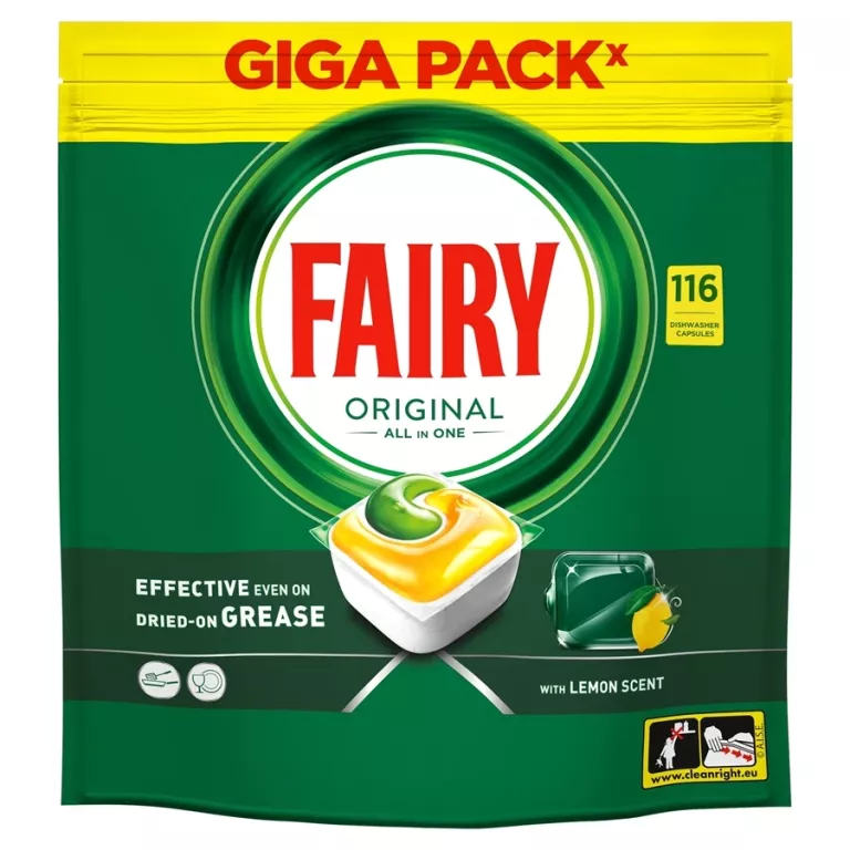 KAPSUŁKI DO ZMYWARKI FAIRY ORIGINAL ALL IN ONE CYTRYNA 116SZT