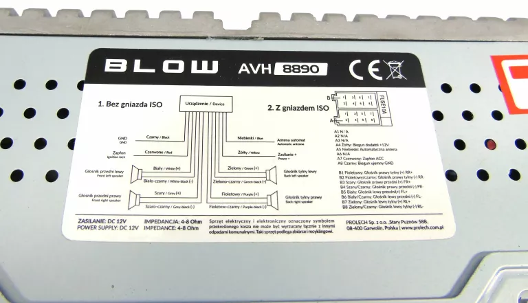 RADIO SAMOCHODOWE BLOW AVH 8890 + PUDEŁKO