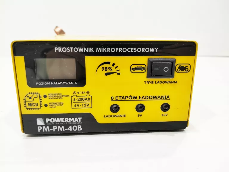 PROSTOWNIK MIKROPROCESOROWY AKUMULATOROWY POWERMAT 6V / 12V