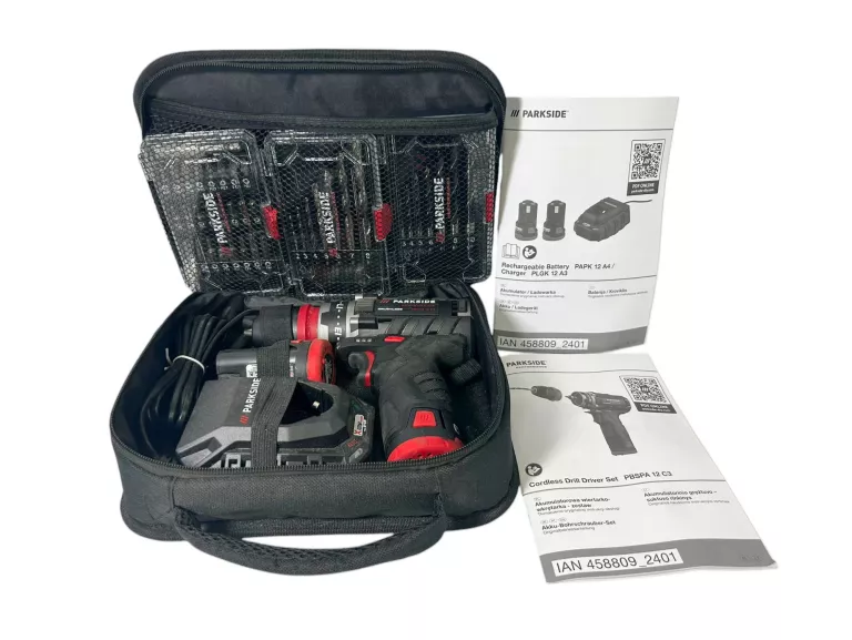 PARKSIDE PERFORMANCE WIERTARKO-WKRĘTARKA PBSPA 12 C3 12V + AKCESORIA