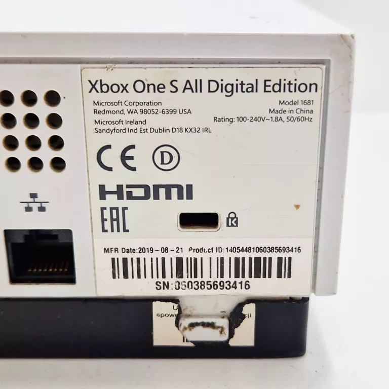 KONSOLA XBOX ONE S 1TB ALL DIGITAL EDITION