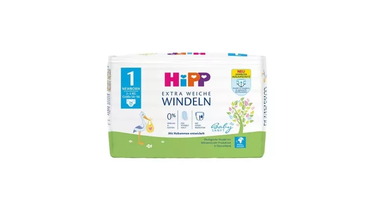 HIPP PIELUCHY DLA NOWORODKÓW ROZMIAR 1 (2-5 KG) 24 SZT.