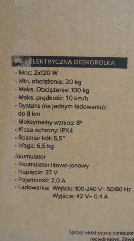 DESKOROLKA ELEKTRYCZNA REBEL CRUISER CARBON ZAB0015 KOMPLET