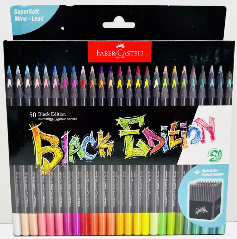 KREDKI TRÓJKĄTNE BLACK EDITION 50 KOLORÓW FABER CASTELL