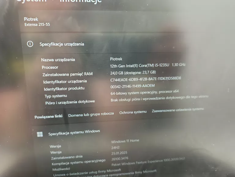 LAPTOP ACER N22C6 I5-1235U 24/512 SSD W11