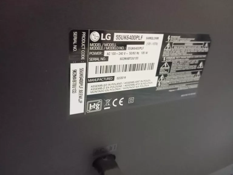 TELEWIZOR LG 55UK6400 + PILOT
