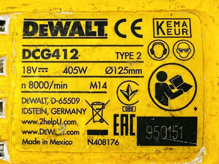 SZLIFIERKA DCG412 DEWALT