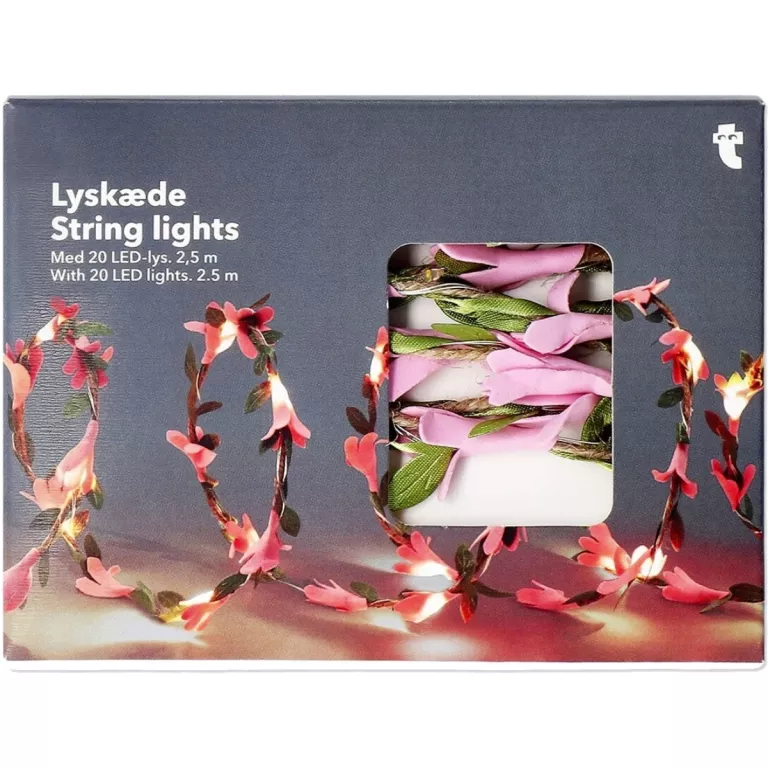 GIRLANDA ŚWIETLNA LAMPKI LED OZDOBNE NA BATERIE LILIE - 20 LAMPEK - 250CM
